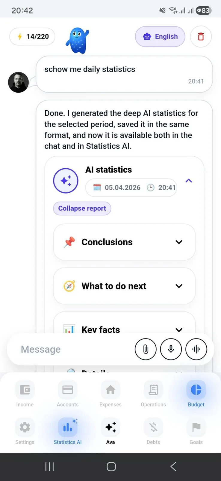 FreeLife Aiva assistant screen